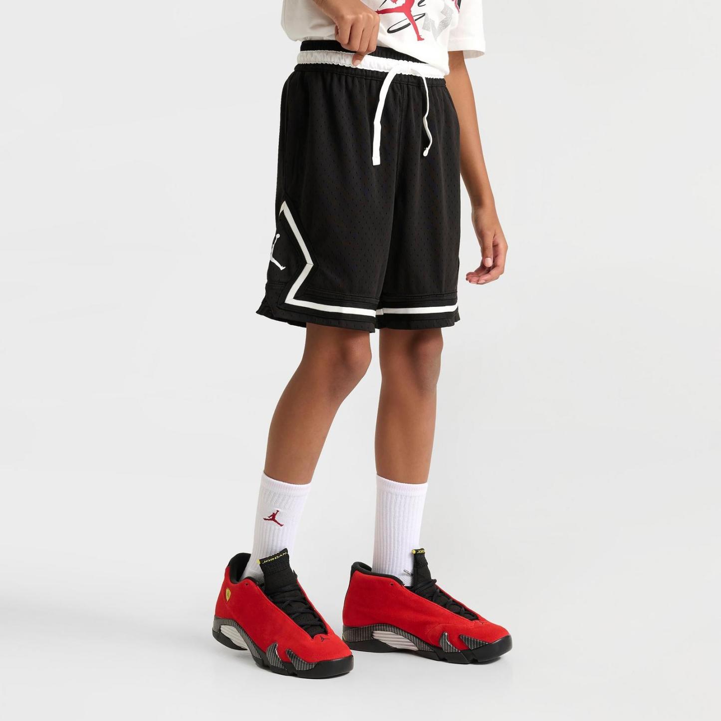 Big Kids' Jordan Dri-FIT Diamond Mesh Basketball Shorts - Black - view 3