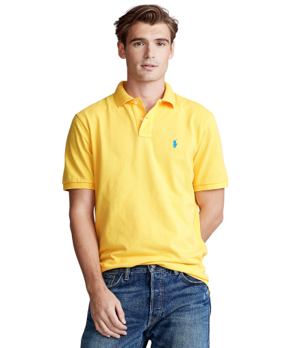 Polo Ralph Lauren Men's Custom Slim-Fit Mesh Polo Shirt - Yellow Fin