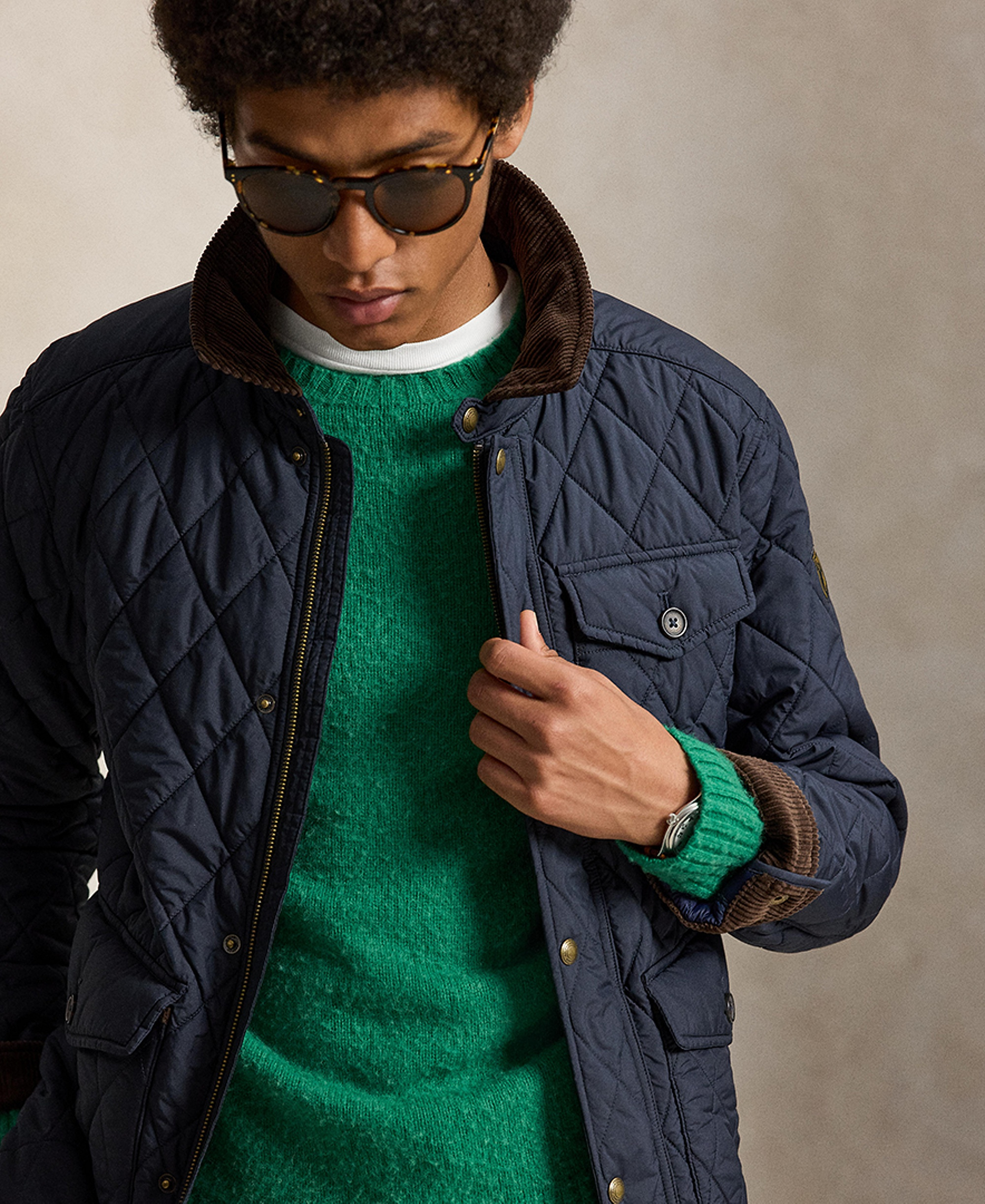 Polo Ralph Lauren Men's Beaton Quilted Water-Repellent Full-Zip Jacket - College Navy