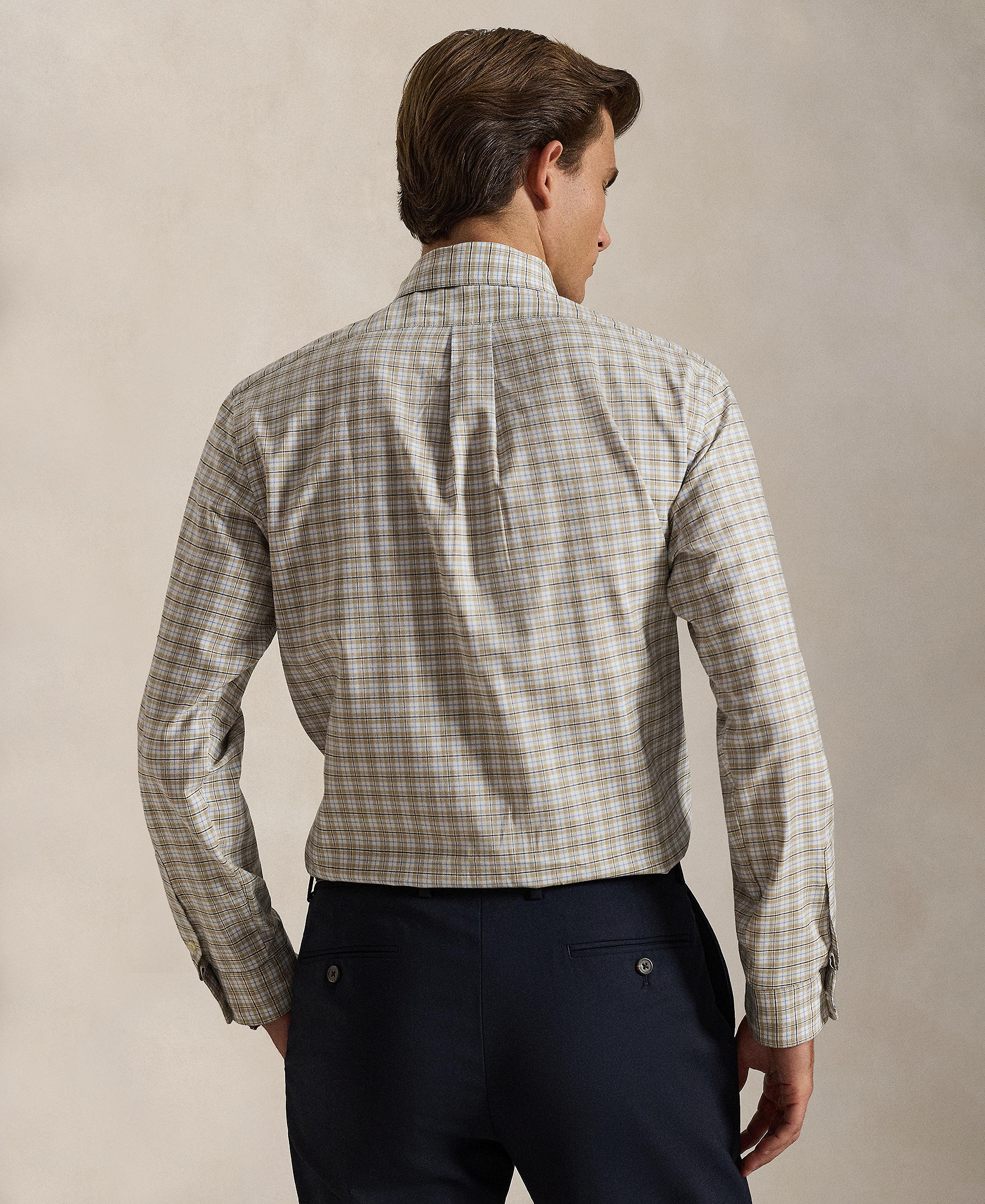Polo Ralph Lauren Men's Classic-Fit Performance Oxford Shirt - Coastal Beige White Multi