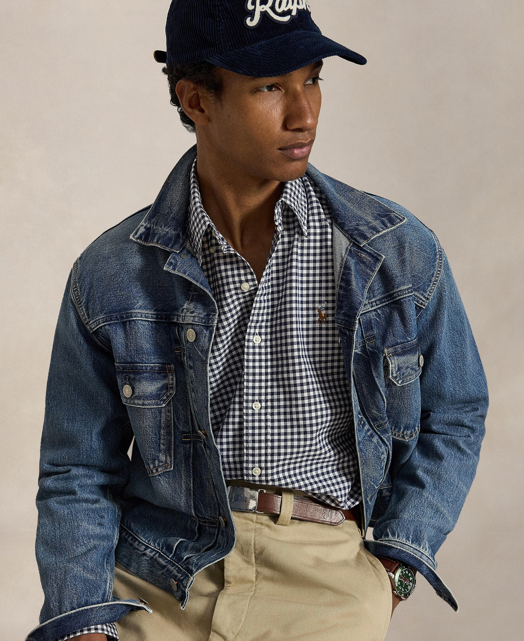 Polo Ralph Lauren Men's Classic-Fit Plaid Brushed Oxford Shirt - Navy White