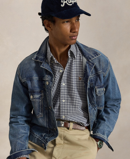 Polo Ralph Lauren Men's Classic-Fit Plaid Brushed Oxford Shirt - Navy White