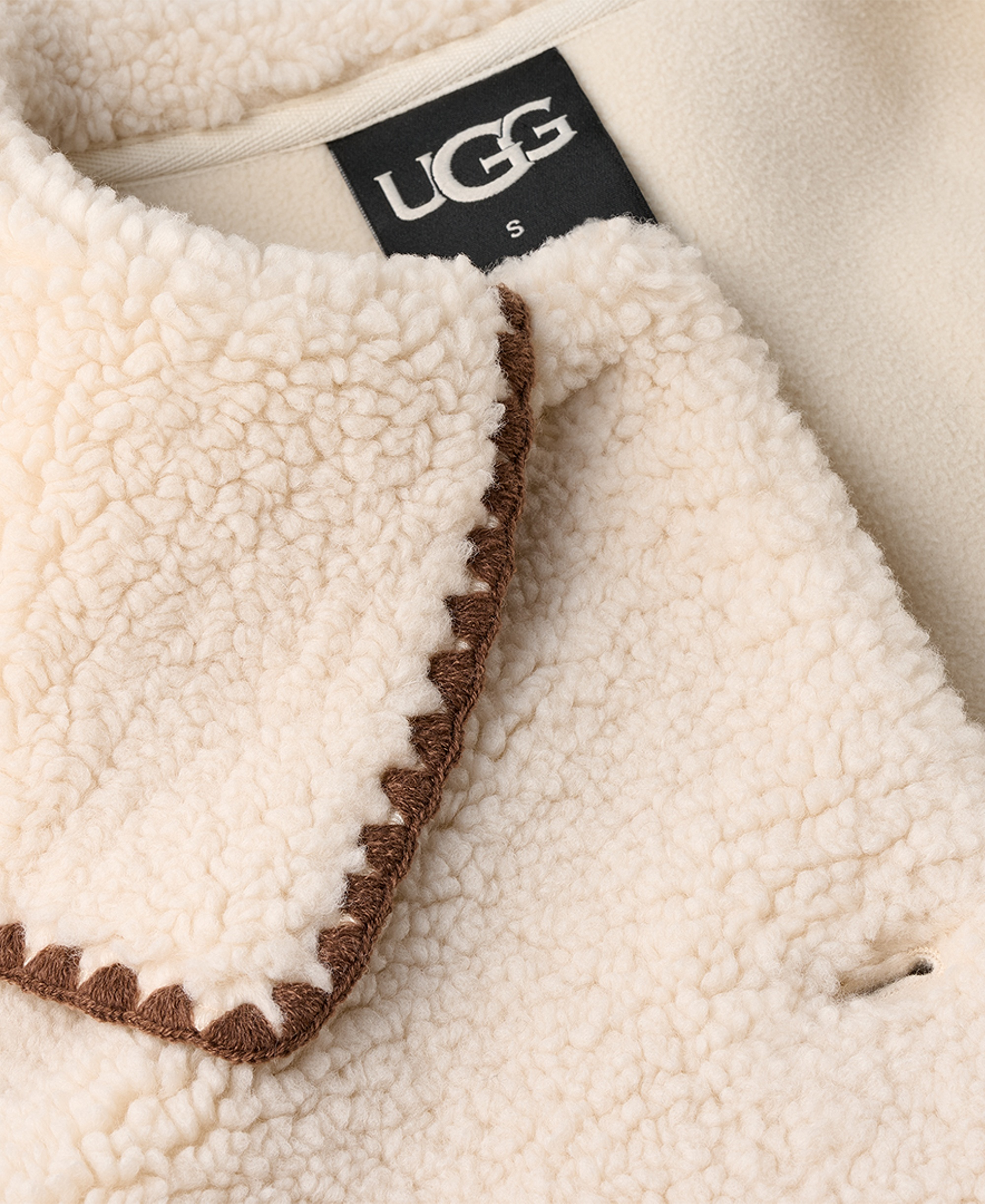 UGG Women's Nikia Relaxed-Fit Collared Neck Jacket - Cream