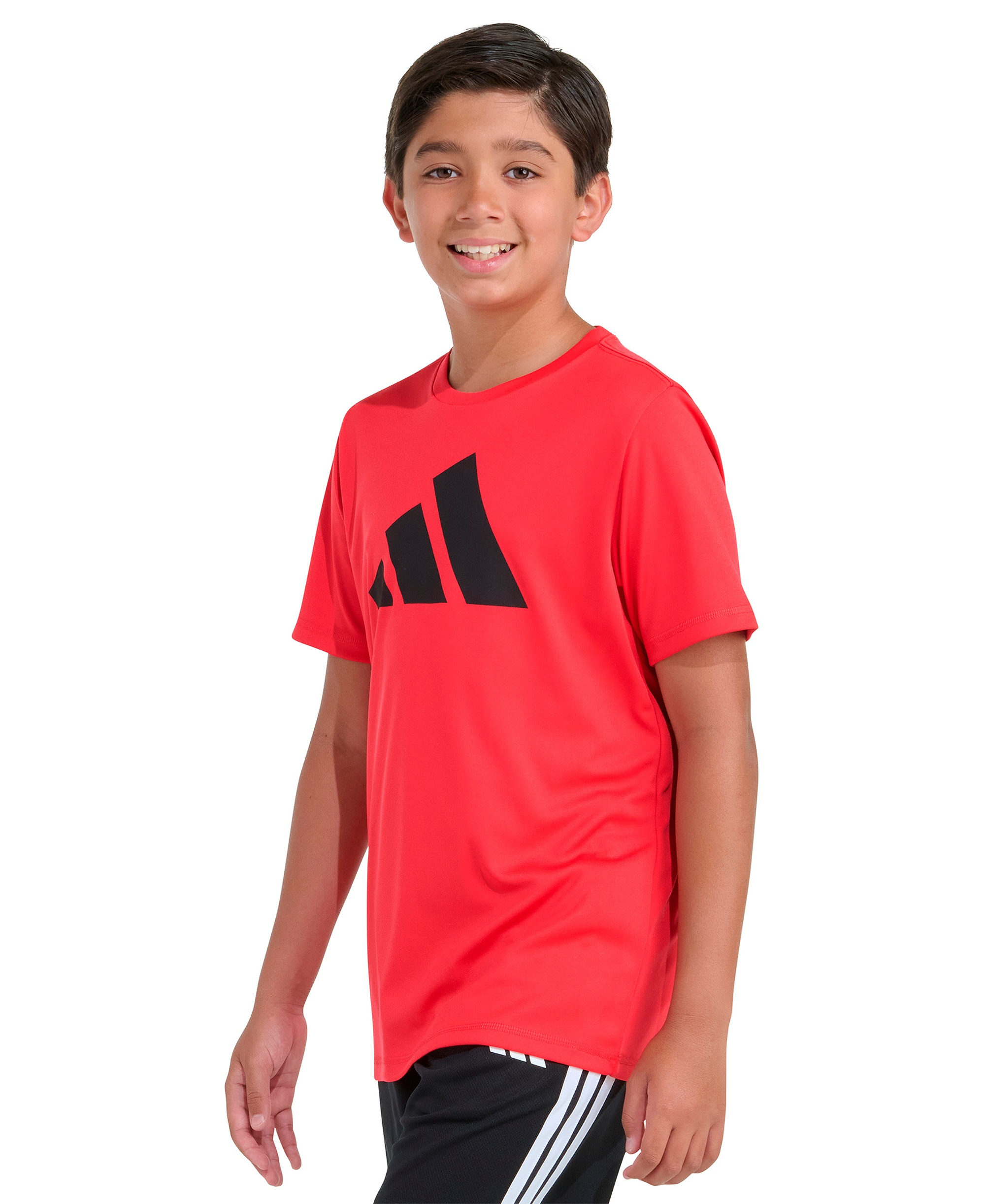 adidas Boys' 8-20 Graphic Print Crewneck T-Shirt - Pure Ruby