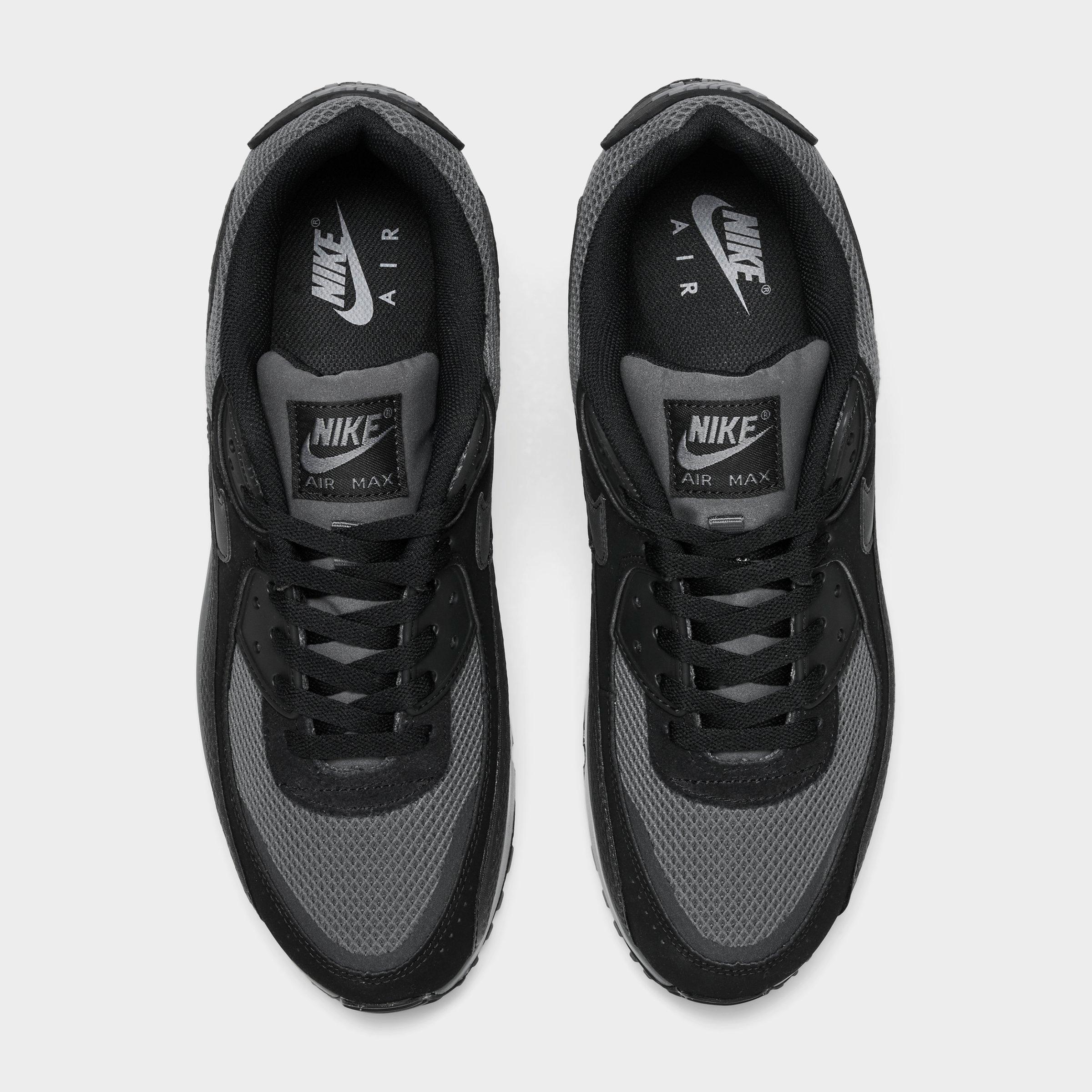 Men's Nithtke Air Max 90 Casual Shoes - Part 3 - Black/Black/Iron Grey/Cool Grey - Top view