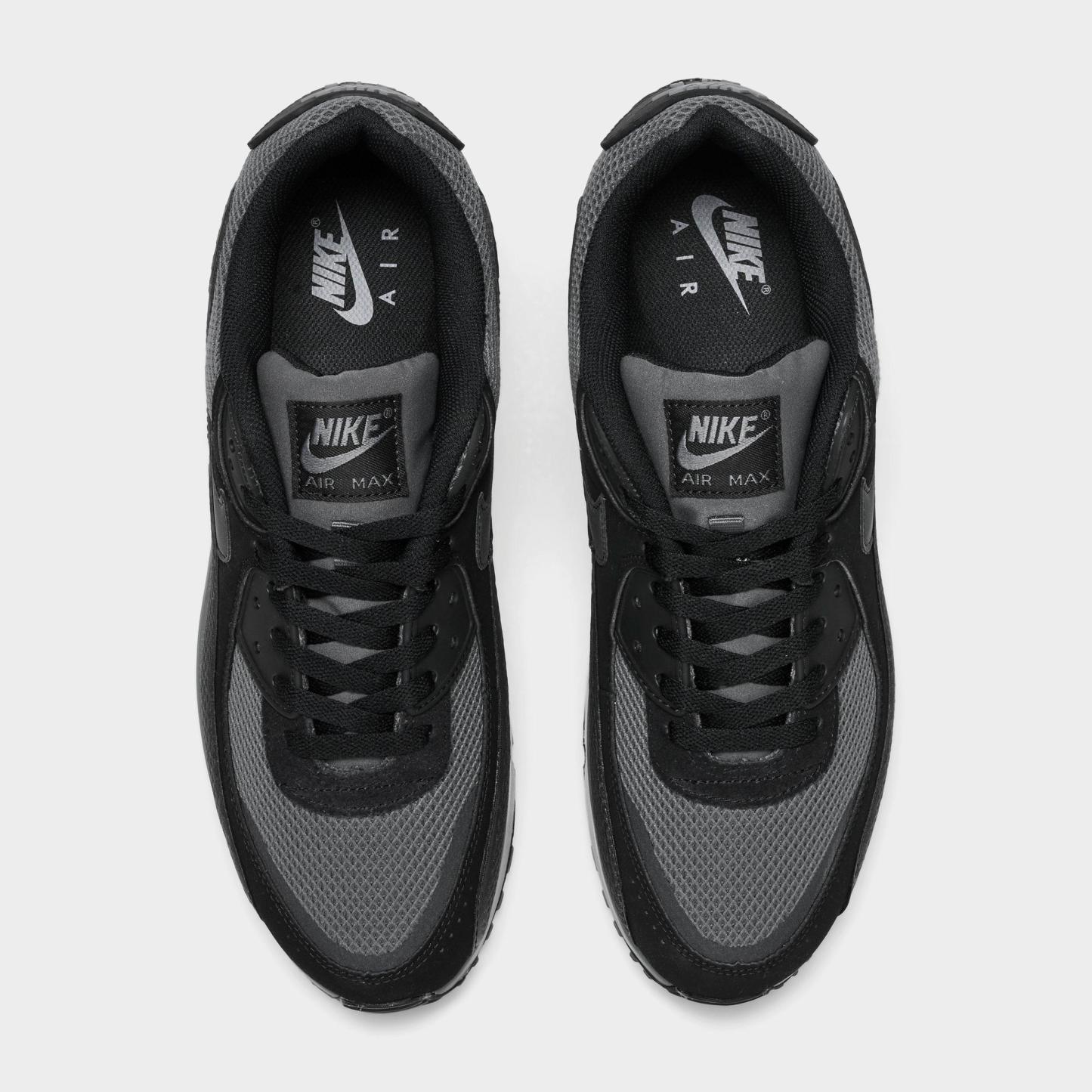 Men's Nithtke Air Max 90 Casual Shoes - Part 3 - Black/Black/Iron Grey/Cool Grey - Top view