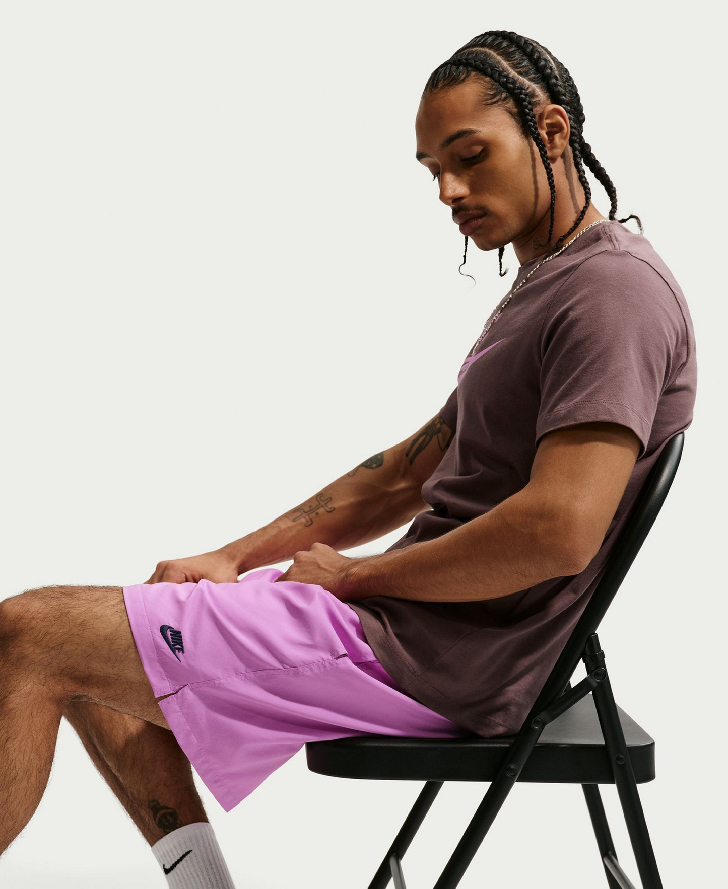 Nike Men's Club Flow Relaxed-Fit Drawstring Shorts - Lite Magenta/Midnight Navy