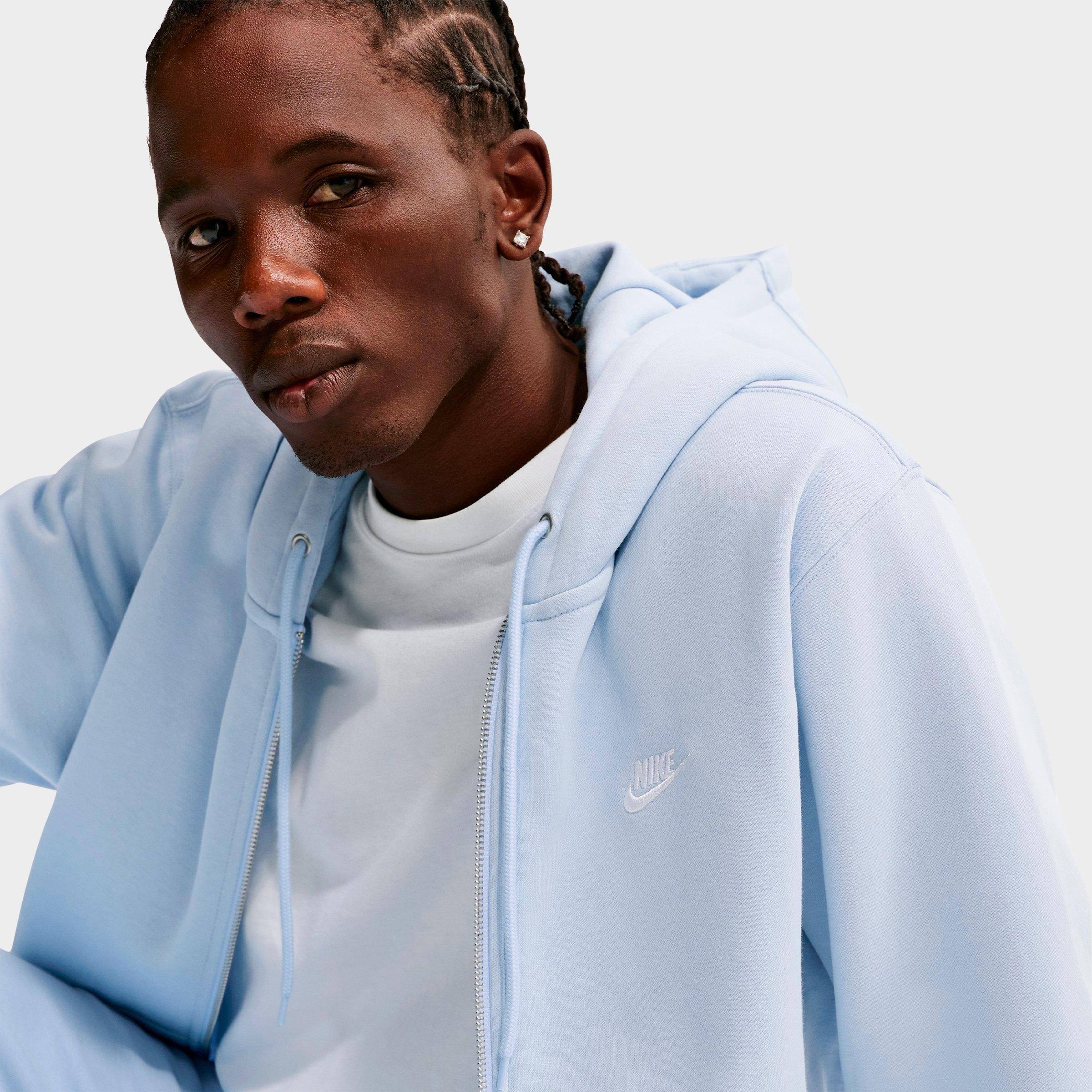 Men's Nithtke Club Fleece Embroidered Premium Full-Zip Hoodie - Part 1 - Hydrogen Blue/Hydrogen Blue/White