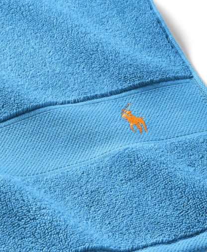 Polo Ralph Lauren Polo Player Cotton Bath Towel, 58" x 30" - Cove Blue