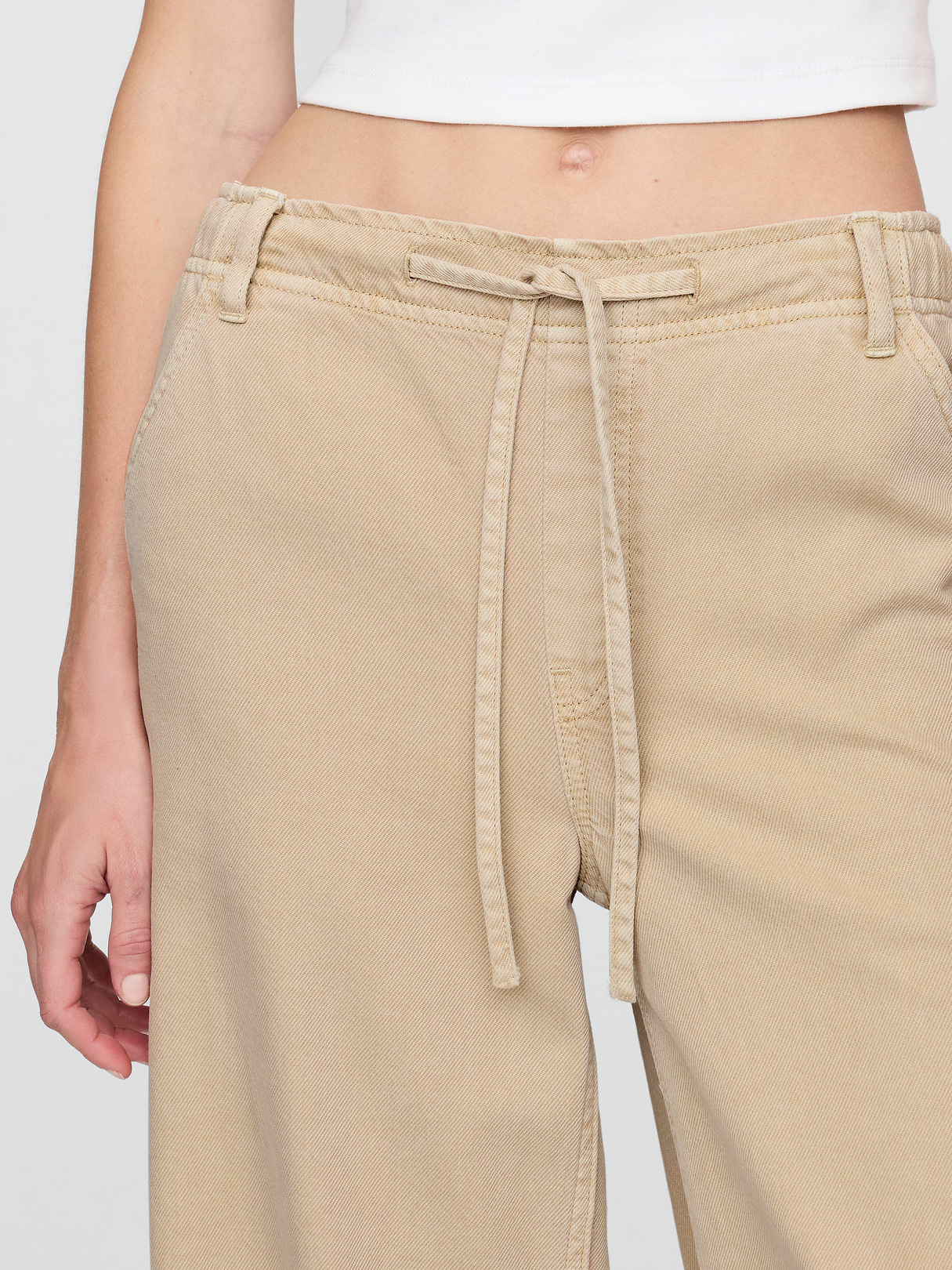 Mid Rise UltraSoft Easy Baggy Jeans - Bedrock beige