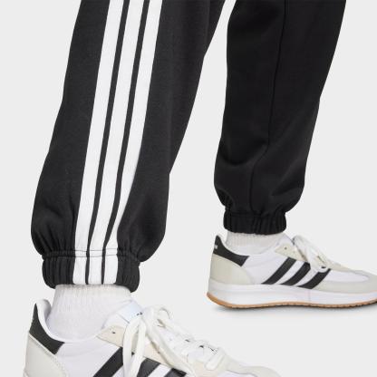 Women's adidas Essentials 3-Stripes Fleece Loose Pants - Black/White