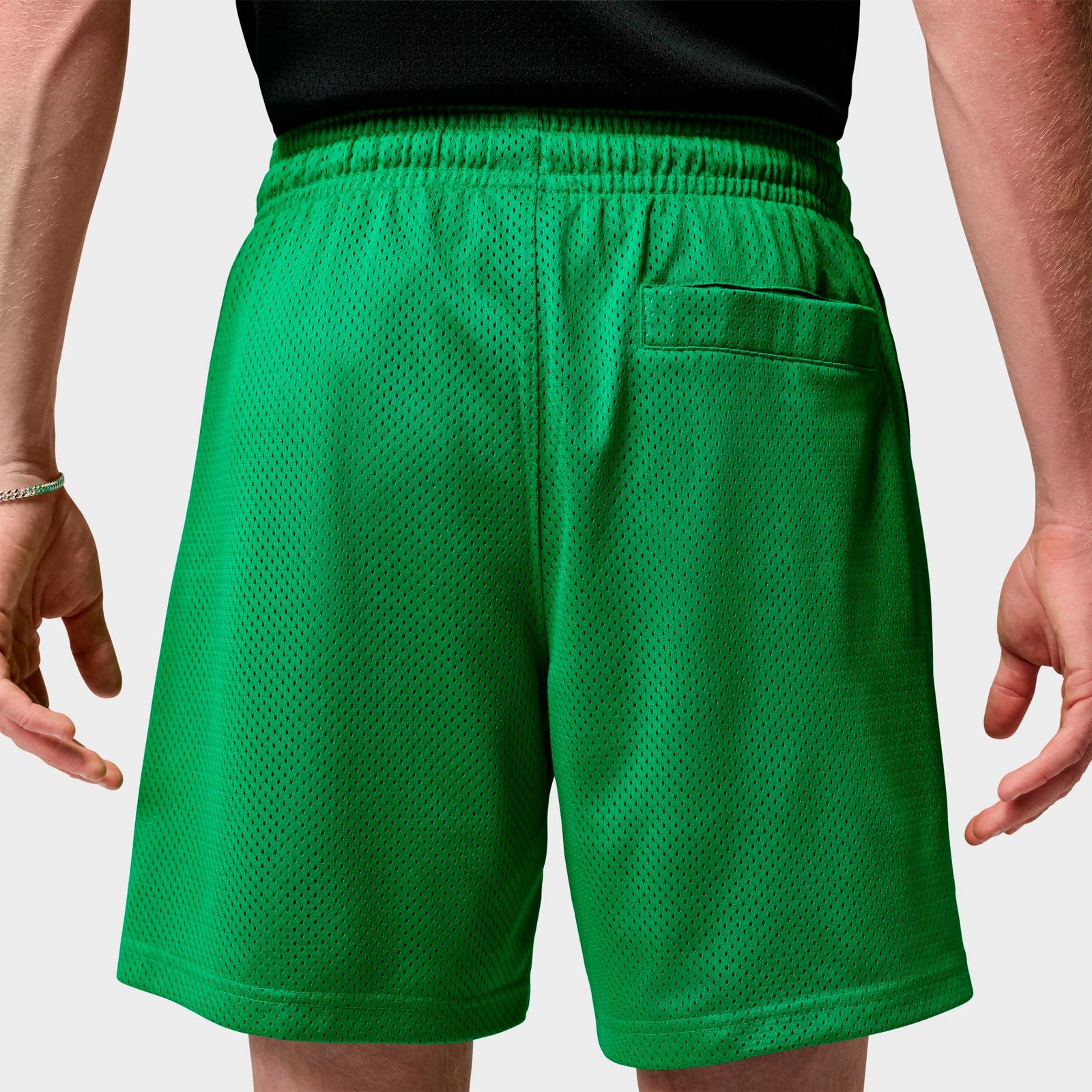 Men's Jordan Brooklyn Champ Mesh Basketball Shorts - Lucky Green/Black - view 3