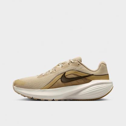 Men's Nithtke Downshifter 14 Running Shoes - Desert Khaki/Sail/Filbert/Dark Hazel - Left shoe facing left. Outside of the shoe.