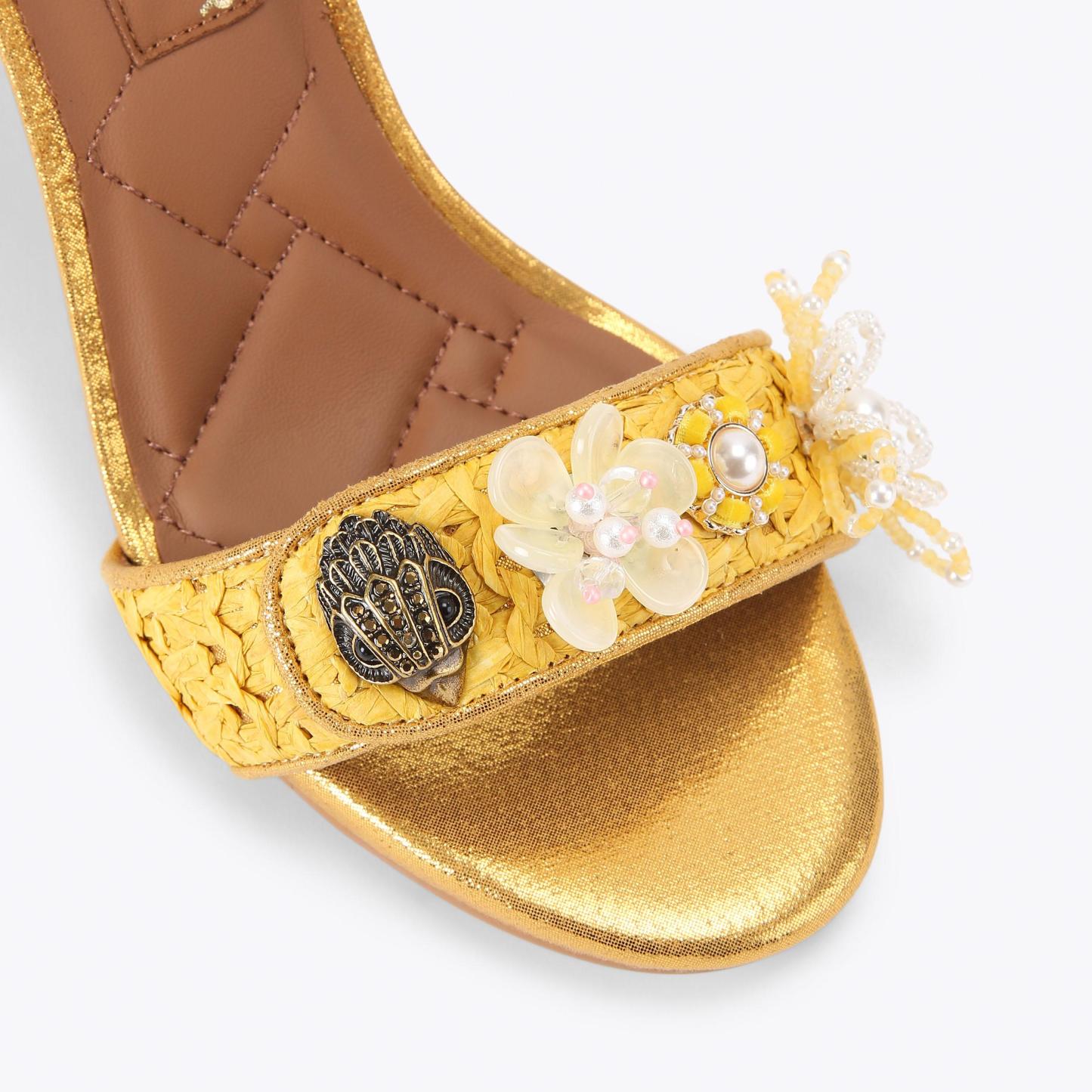 Kurt Geiger London Kensington Langley Raffia Heel - Yellow - view 5