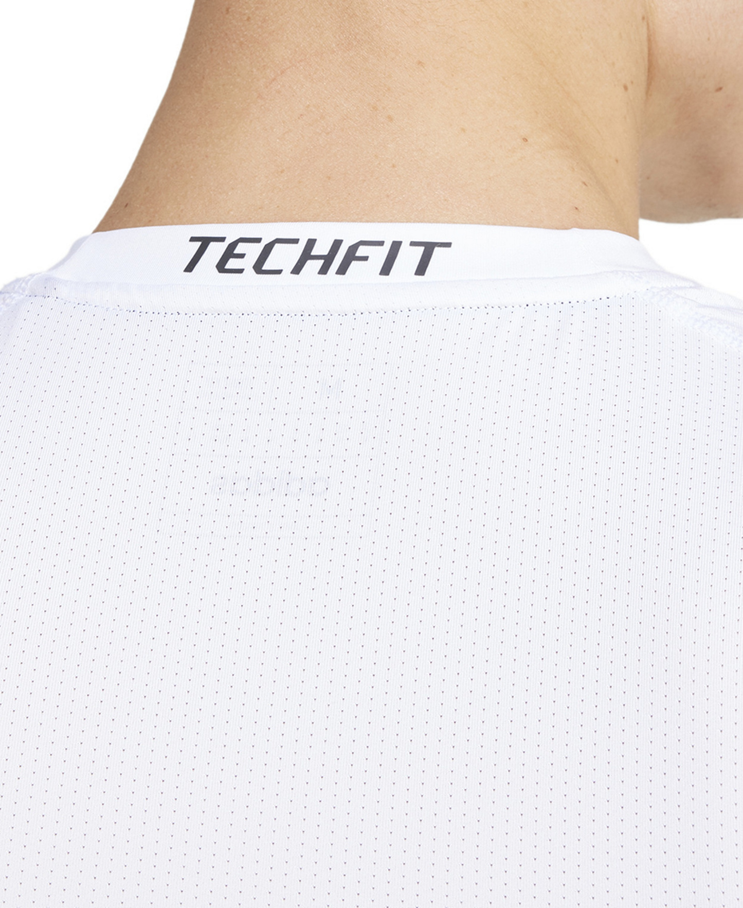 adidas Men's Fitted Crewneck Tech-Fit Sleeveless Compression T-Shirt - White