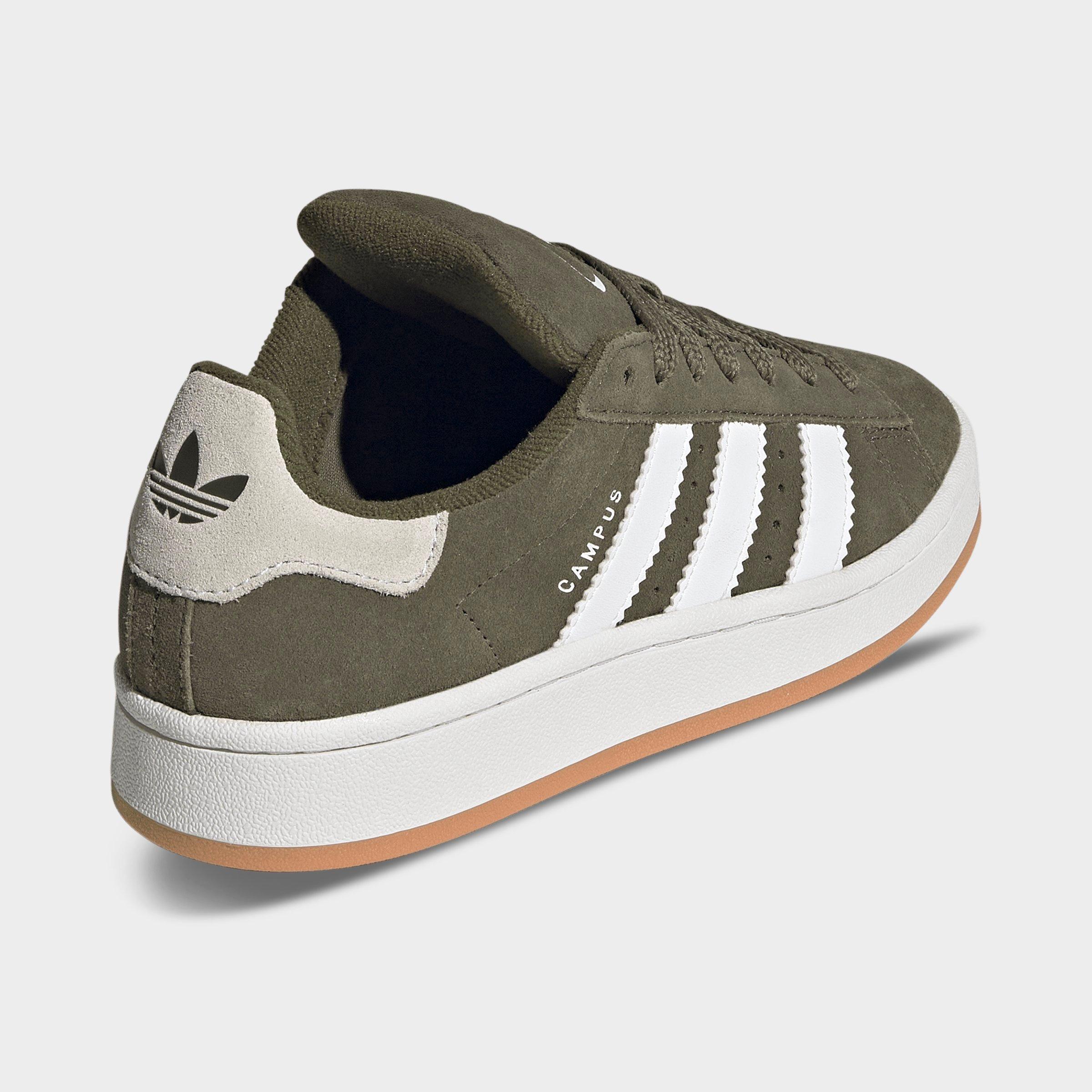 Big Kids' adidas Originals Campus 00s Casual Shoes - Olive Strata/Cloud White/Gum - Back view