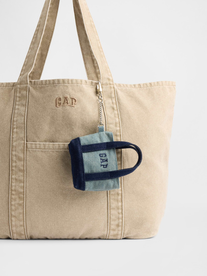 Logo Tote Bag Charm - Light denim