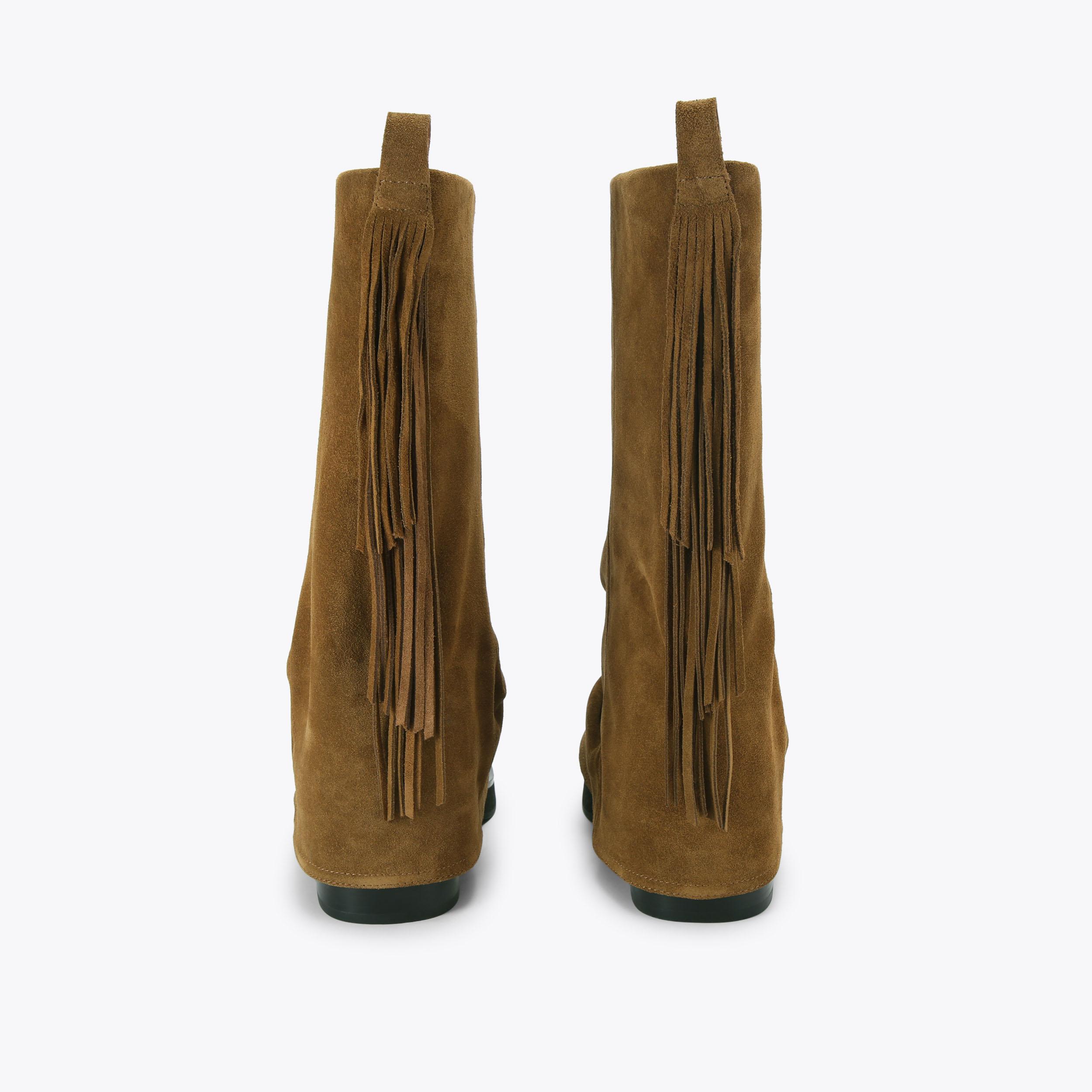 Kurt Geiger London Fringe Gaiter Biker - Brown - view 4