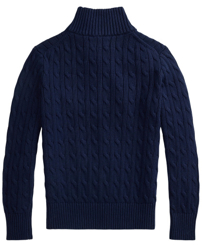 Polo Ralph Lauren Boys' 8-20 Cable-Knit Cotton Full-Zip Sweater - Refined Navy