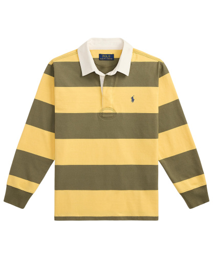 Polo Ralph Lauren Boys' 8-20 Iconic Long-Sleeve Rugby Shirt - Beach Yellow/Cruise Olive