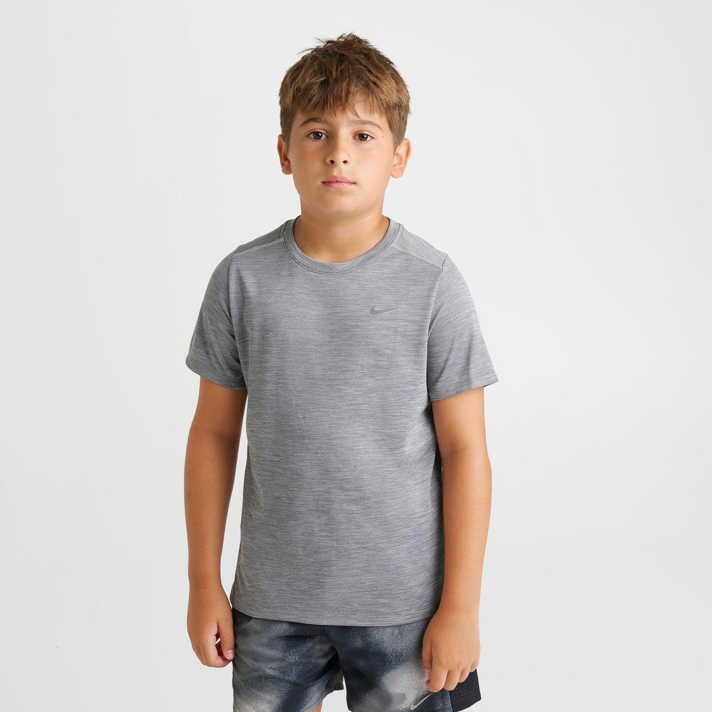 Big Kids' Nithtke Miler Dri-FIT T-Shirt - Smoke Grey/Heather