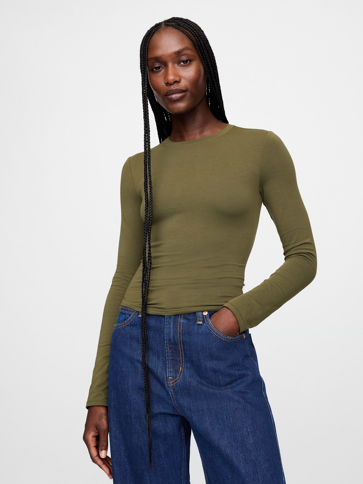 CloseKnit Jersey T-Shirt - Olive green