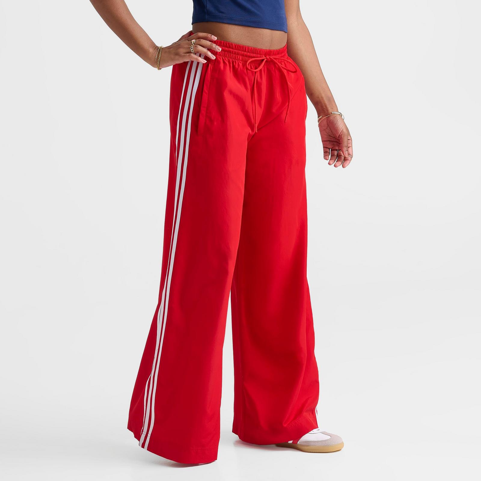 Women's adidas Originals Firebird Adilenium Woven Track Pants - Better Scarlet/White - view 3