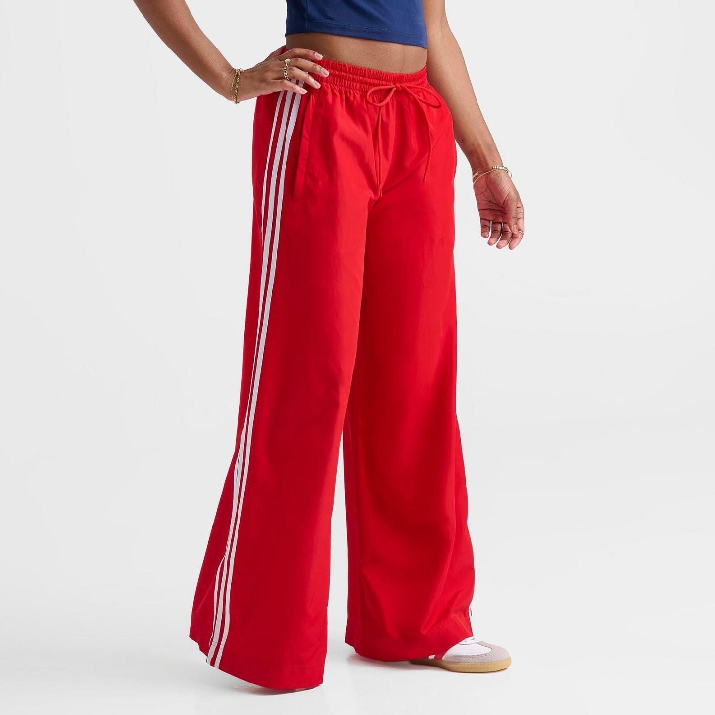 Women's adidas Originals Firebird Adilenium Woven Track Pants - Better Scarlet/White - view 3