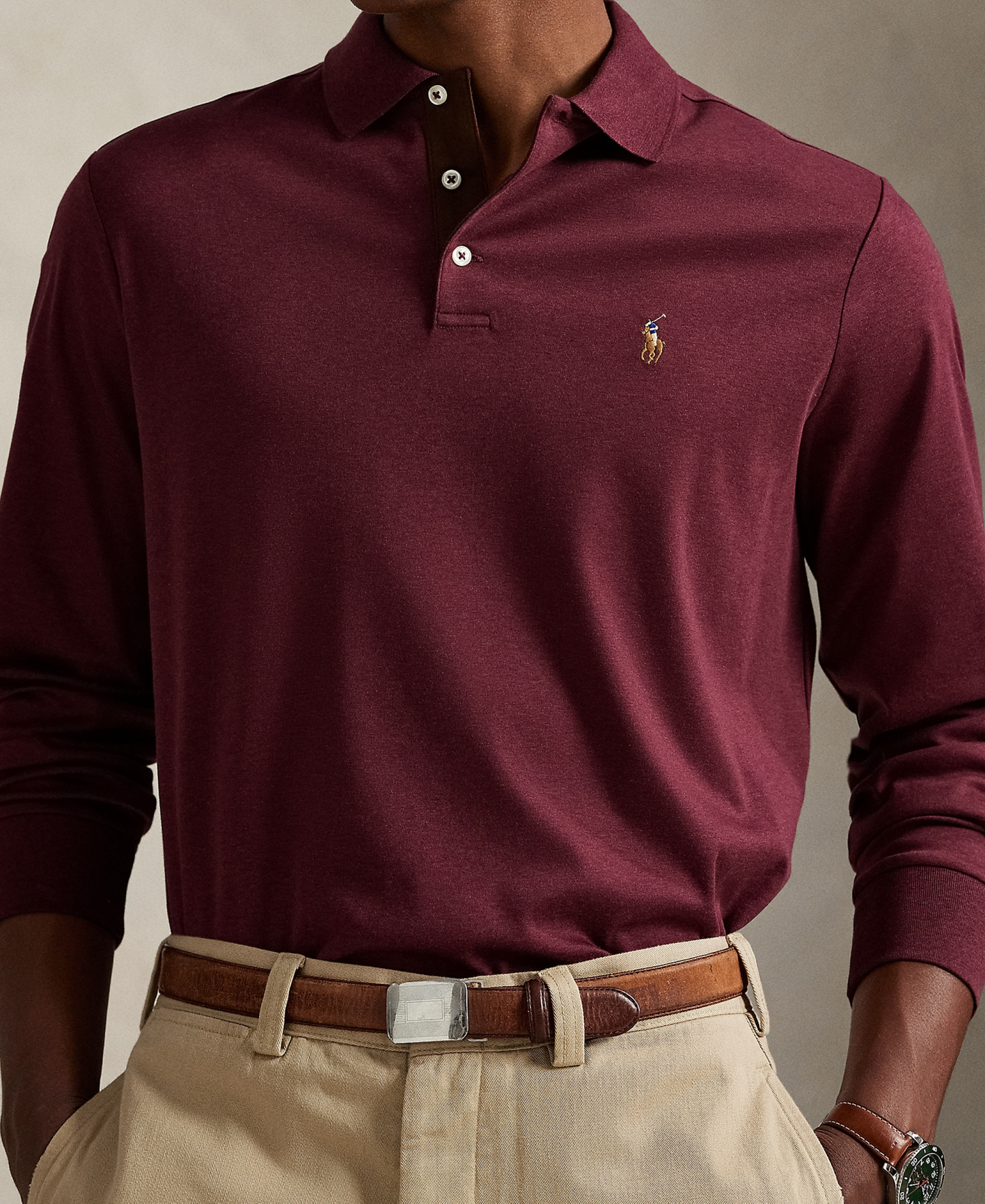 Polo Ralph Lauren Men's Classic-Fit Polo Shirt - Spring Wine Heather