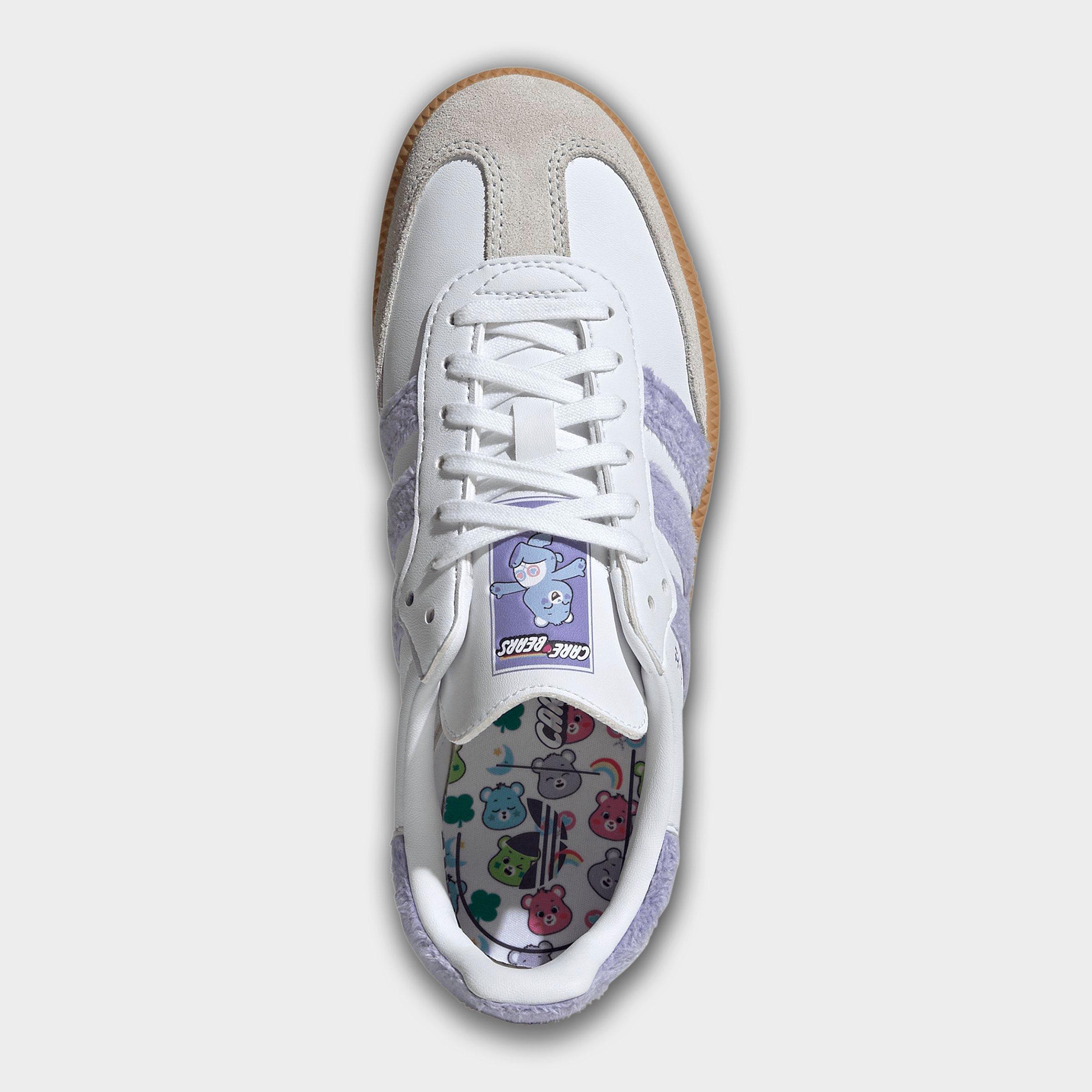 Big Kids' adidas Originals Samba OG Casual Shoes - Part 1 - Light Purple/Cloud White/Blue Dawn - Top view