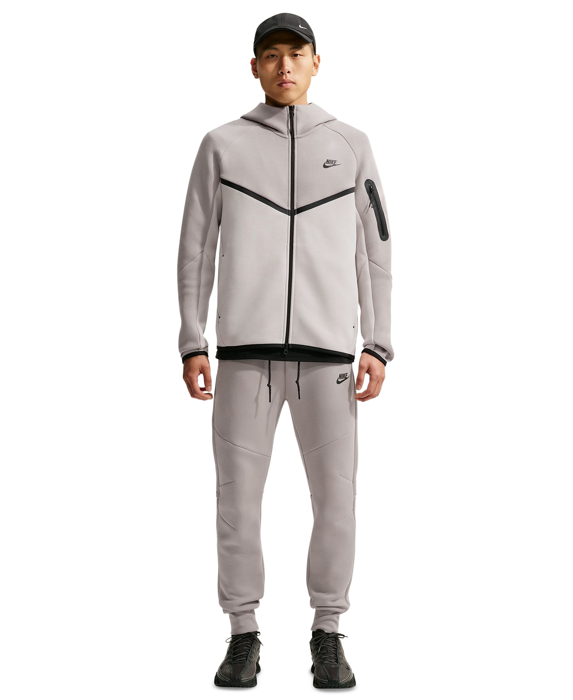 Nike Men's Tech Fleece Full-Zip Hoodie - College Grey/Light Bone/Black