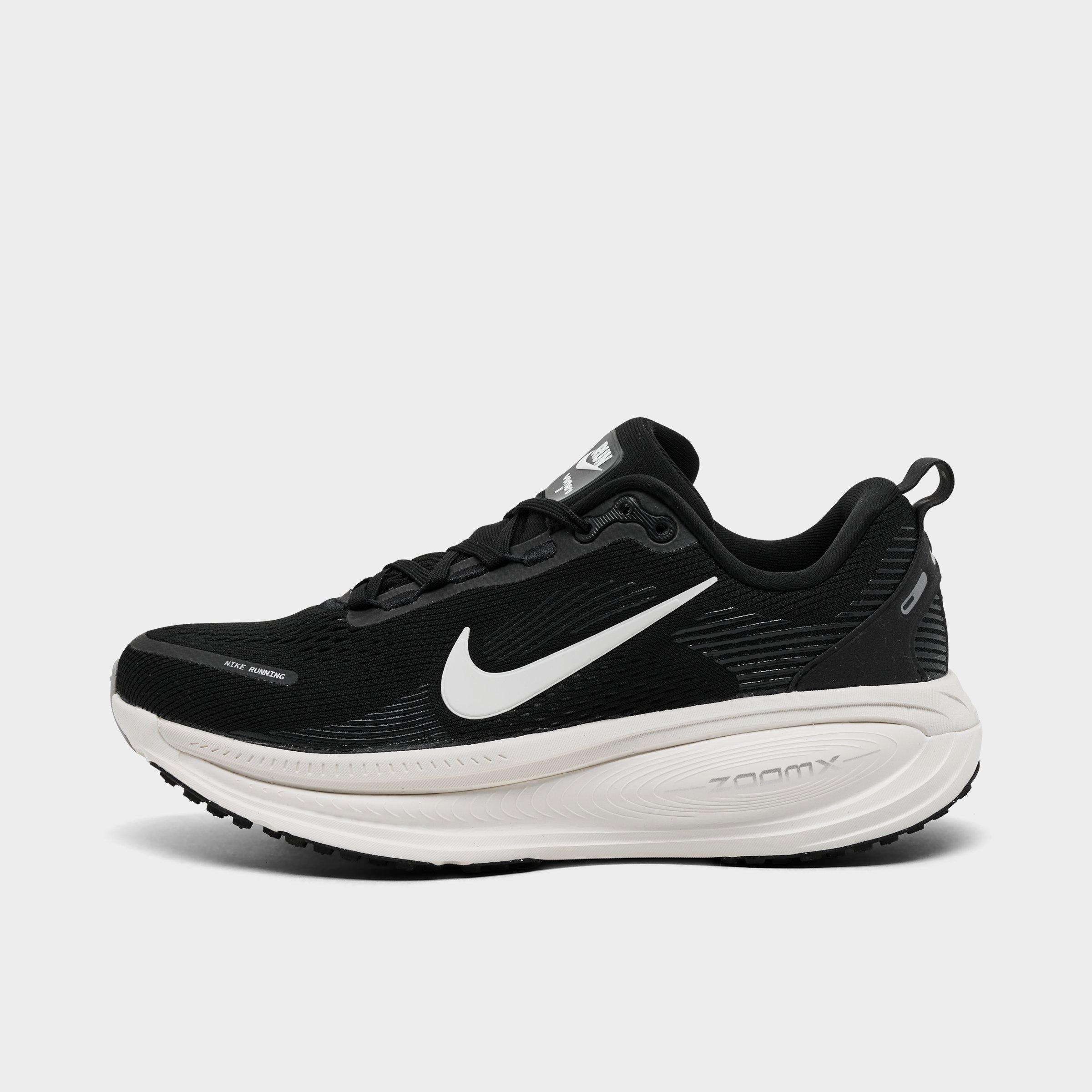 Women's Nithtke Vomero 18 Running Shoes - Part 1 - Black/Coconut Milk/Light Iron Ore/Summit White - Left shoe facing left. Outside of the shoe.