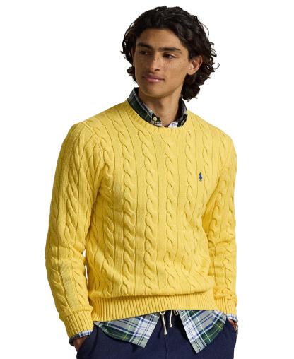 Polo Ralph Lauren Men's Cable-Knit Cotton Sweater - Collegiate Yellow