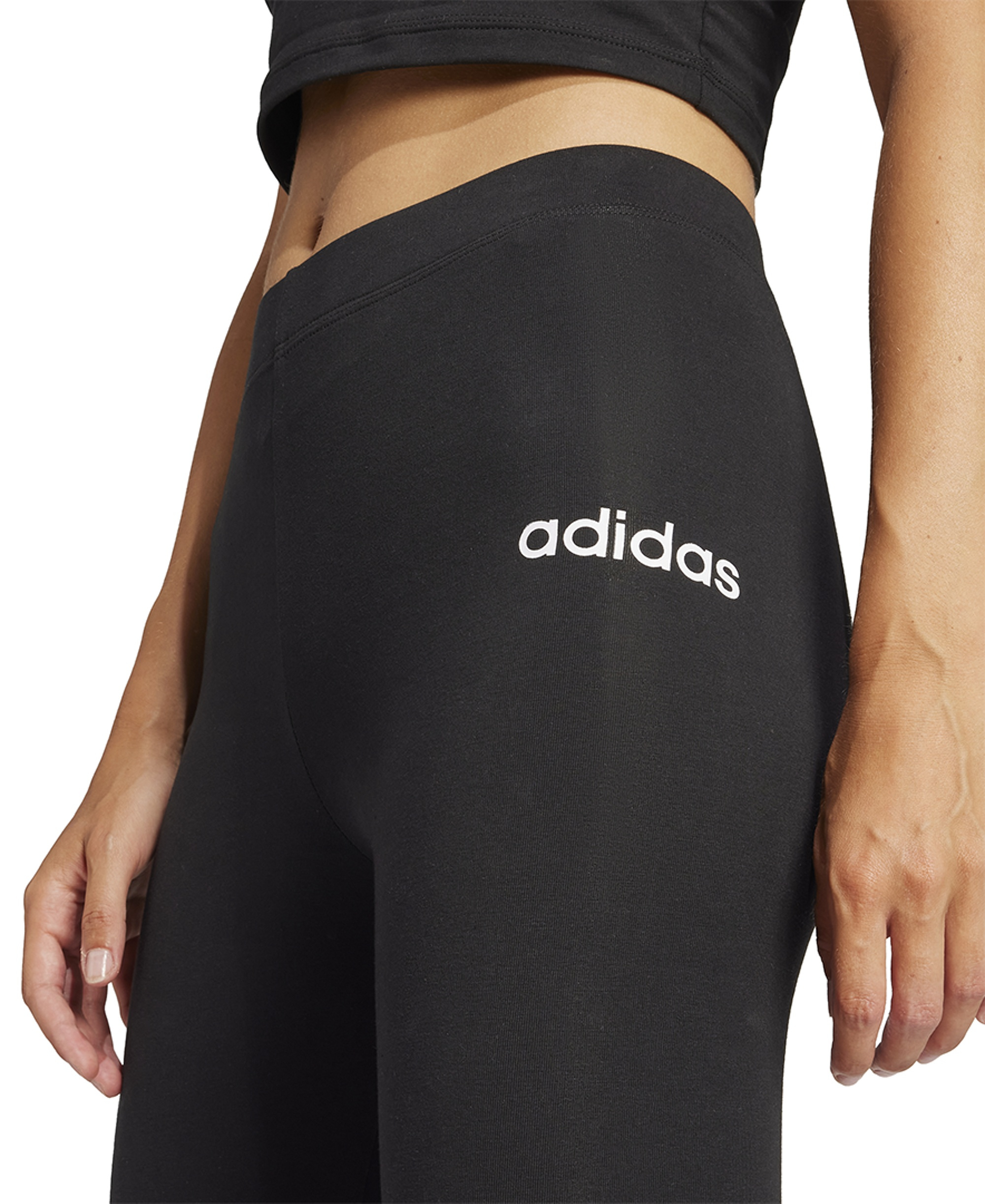 adidas Women's Hip-Logo Full-Length Athletic Tights - Black/whit