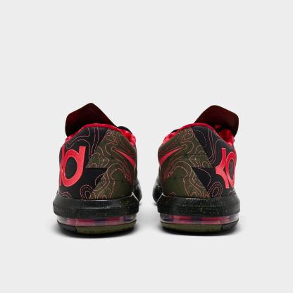 Men's Nithtke KD 6 Basketball Shoes - Black/Atomic Red/Medium Olive/Noble Red - Back view