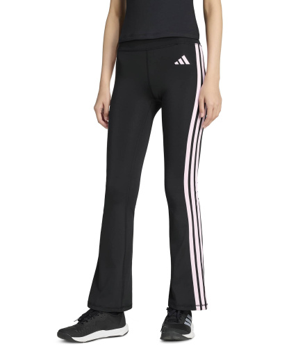 adidas Women's Optime Essentials 3-Stripes Flared Leggings - Black/Pink