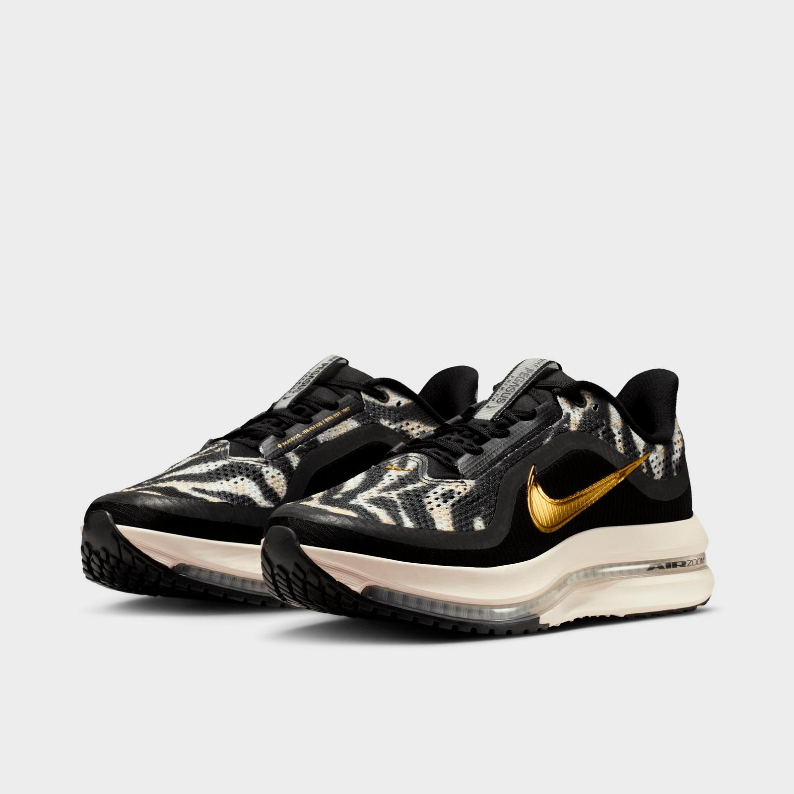 Women's Nike Pegasus Premium Running Shoes - Black/Phantom/Dark Hazel/Metallic Gold