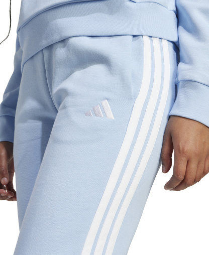 adidas Women's Essentials Three Stripes Fleece Slim Pants - Glow Blue/white