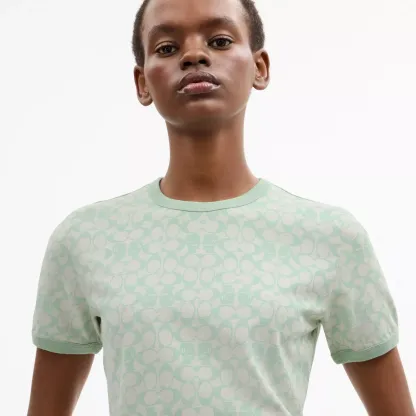 Coach | Brain Dead Signature Ringer T-Shirt - Mint - view 4