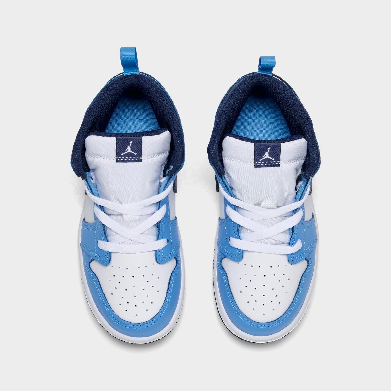 Kids' Toddler Air Jordan Retro 1 Mid Casual Shoes - University Blue/White/Sail/Midnight Navy - view 5