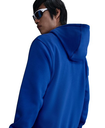 Nike Men's Club Pullover Fleece Hoodie Logo - Game Royal/White
