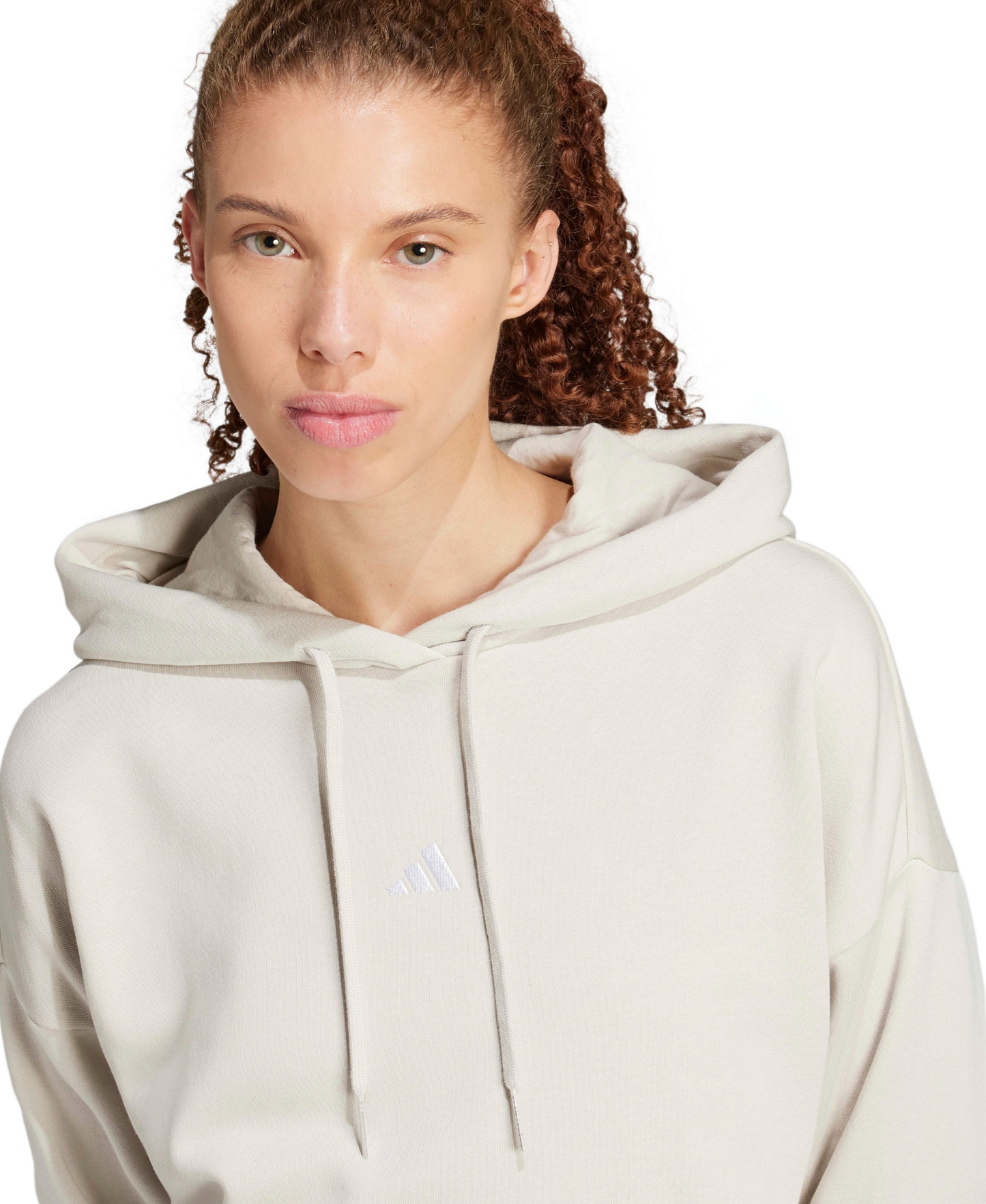adidas Women's Essentials Long-Sleeve Logo Hoodie - Wonder Alumina/White