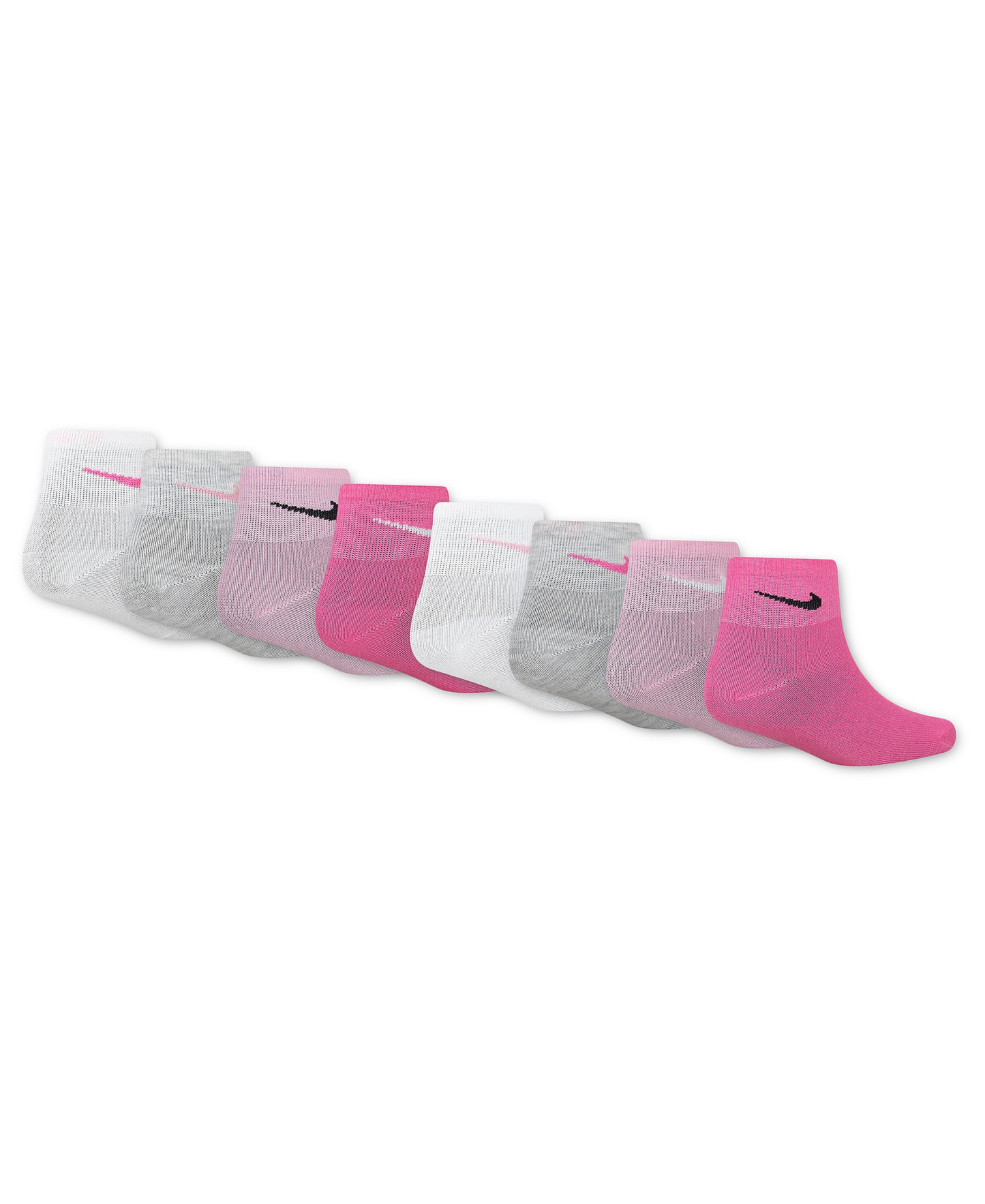 Nike Boys' and Girls' 5-7 Ankle Socks, 8-Pack - Pink/Multi
