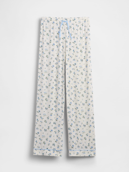 SoftMade Modal PJ Pants - White & blue floral print