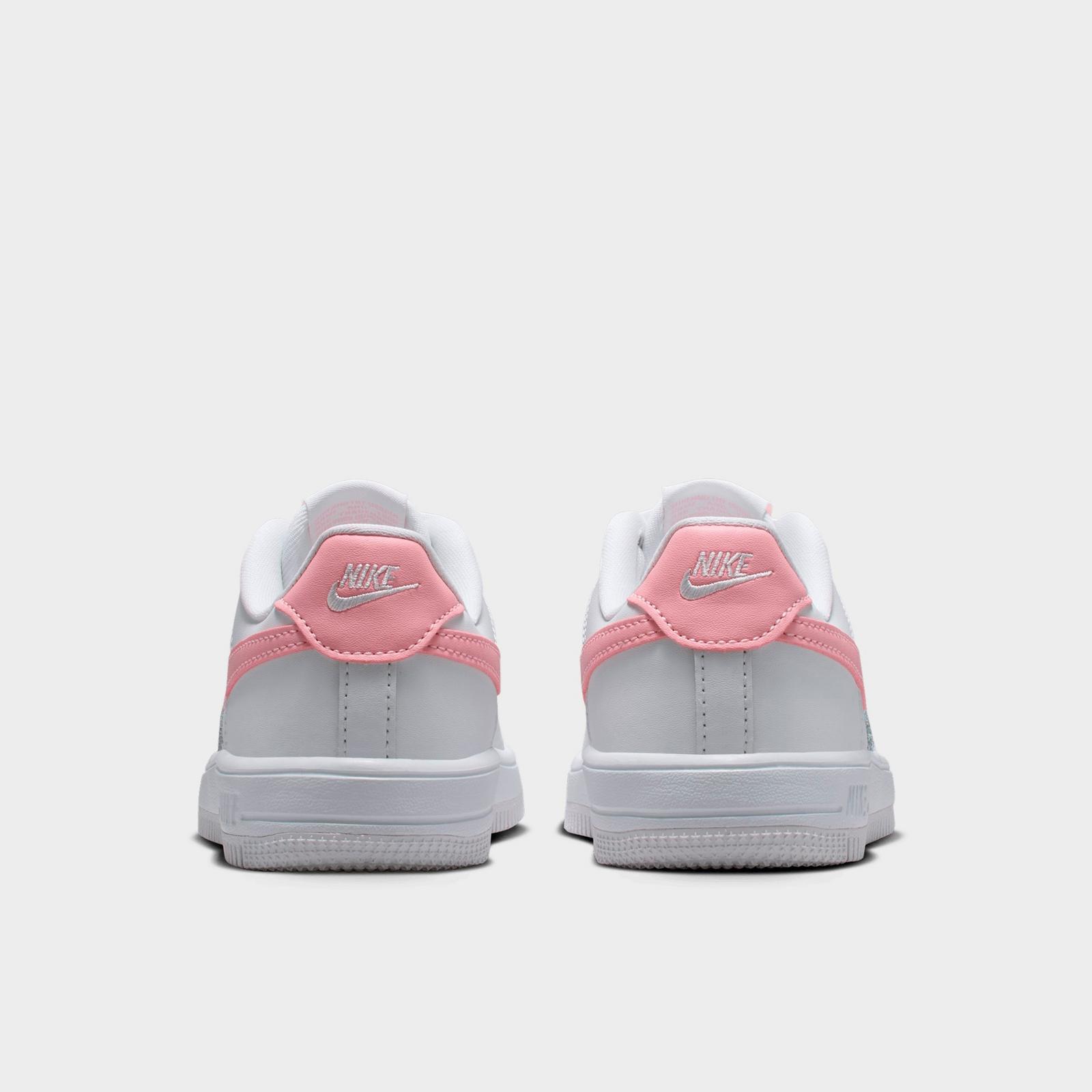 Little Kids' Nike Force 1 Casual Shoes - White/White/Medium Soft Pink