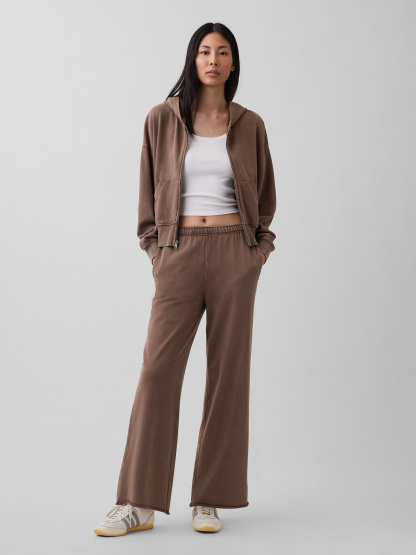 Mid Rise VintageSoft Terry Loose Sweatpants - Brown