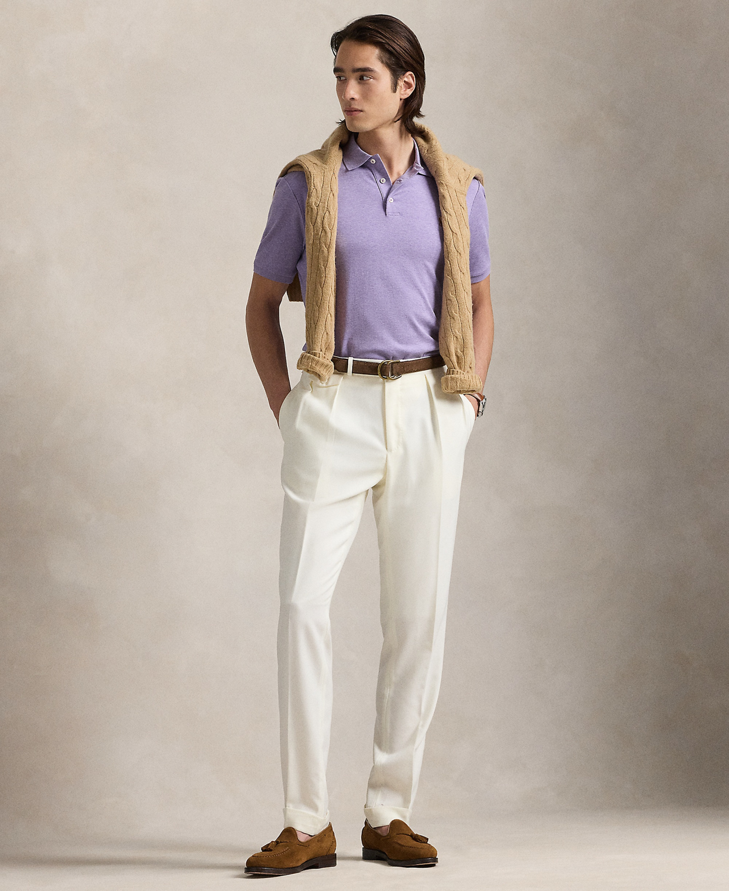 Polo Ralph Lauren Men's Custom Slim Fit Soft Cotton Polo Shirt - Amethyst Heather