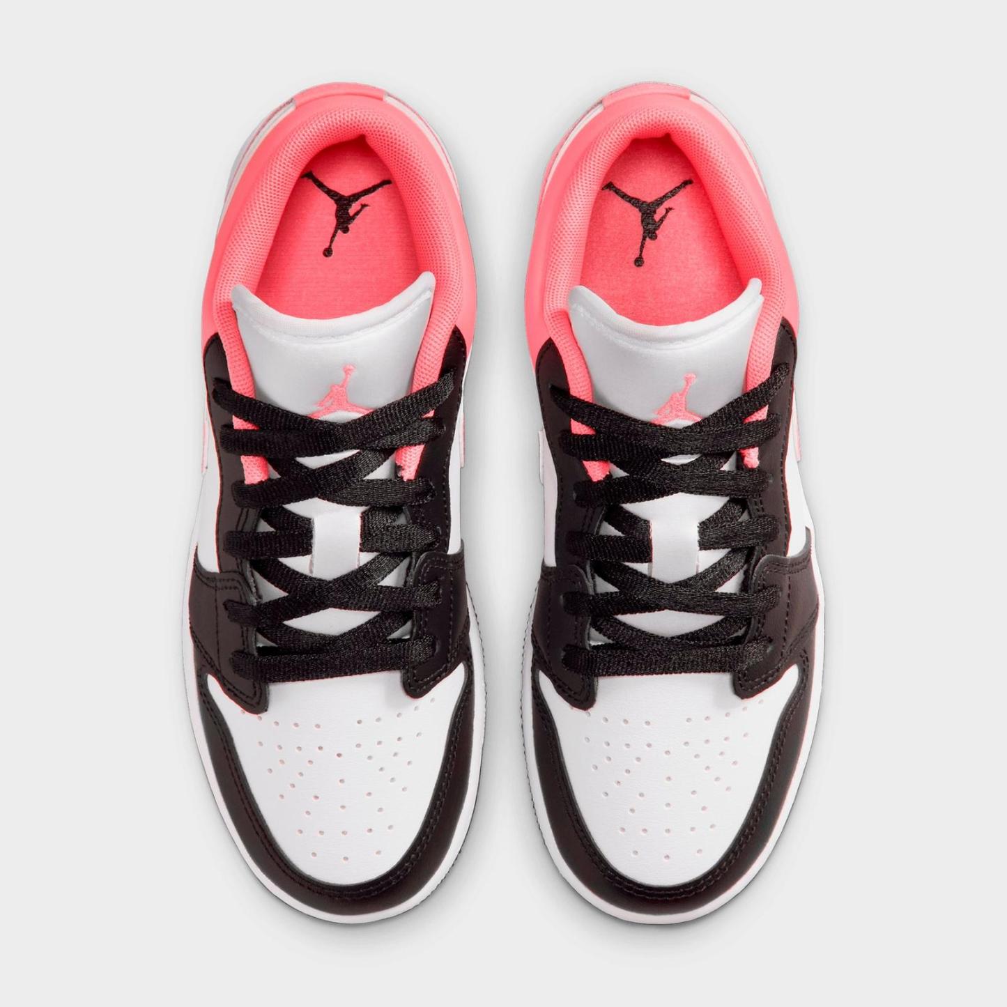 Big Kids' Air Jordan Retro 1 Low Casual Shoes - Black/White/Pink Gaze - view 5