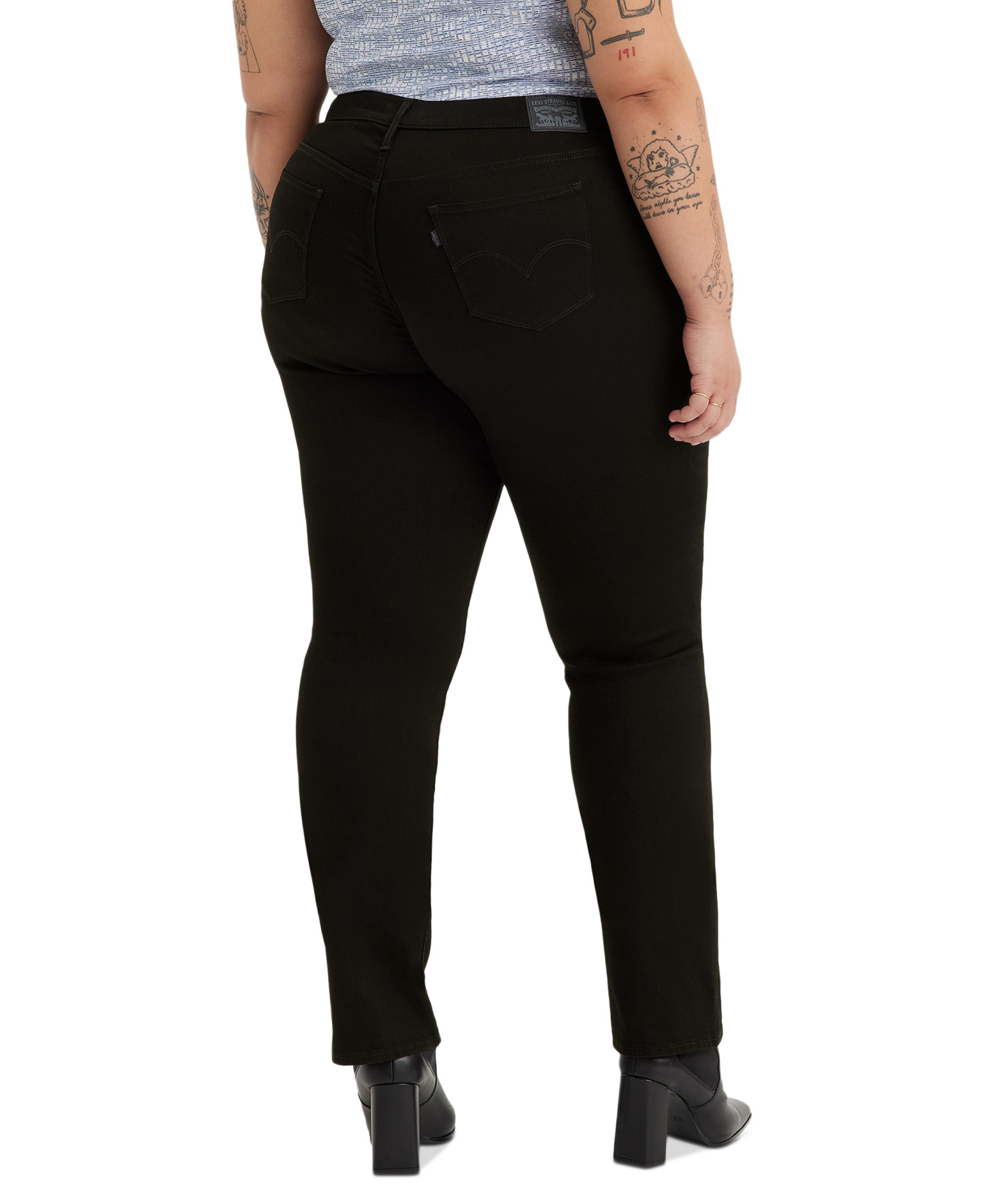 Levi's Women's 314 Shaping Slimming Straight Leg Mid-Rise Jeans - Soft Black