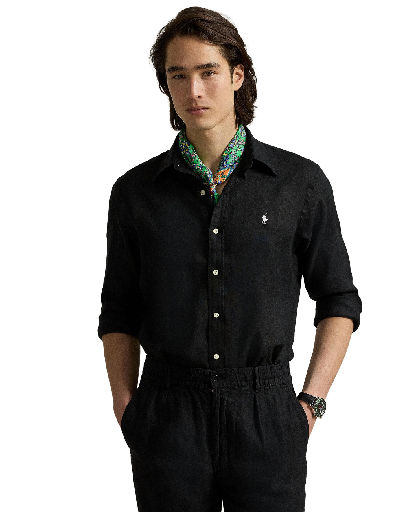 Polo Ralph Lauren Men's Classic-Fit Linen Shirt - Black
